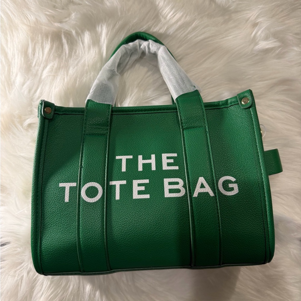 Vibrant Green Tote with Bold White Text